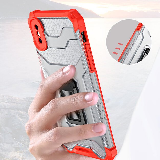 Crystal Ring Case Kickstand Tough Rugged Cover for iPhone XS Max red 8