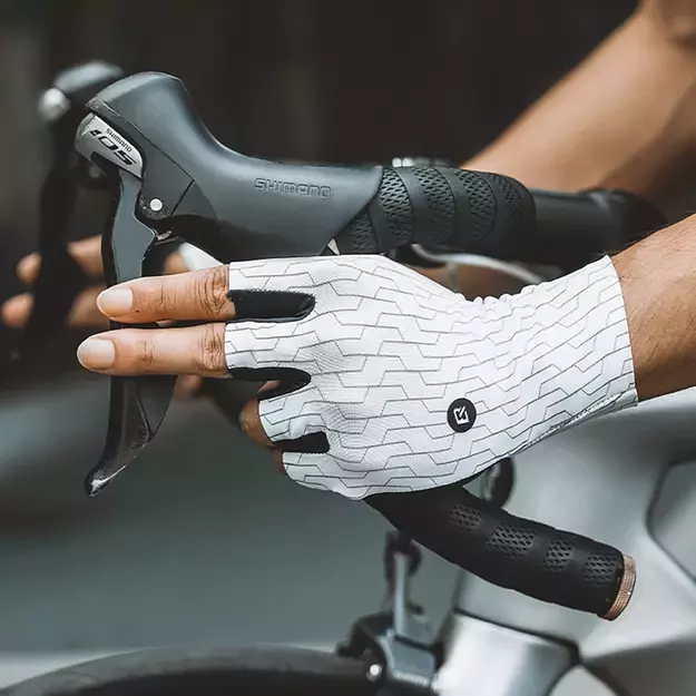 Rockbros Road Cycling Gloves Size: M - Black and White 3
