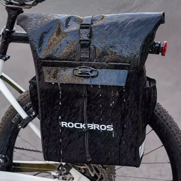 Rockbros Bike Bag with Backpack Function, Waterproof, with Helmet Attachment 18l - Black 4