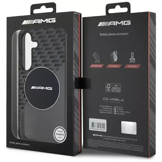 AMG Transparent Rhombs MagSafe Case for Samsung Galaxy S25 - Black 7