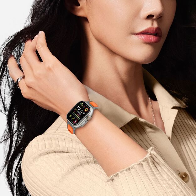 Tech-Protect IconBand Line Strap for Apple Watch 44 / 45 / 46 / 49 mm - Gray-Orange 5