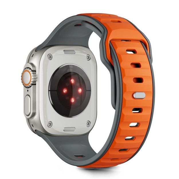 Tech-Protect IconBand Line Strap for Apple Watch 44 / 45 / 46 / 49 mm - Gray-Orange 1