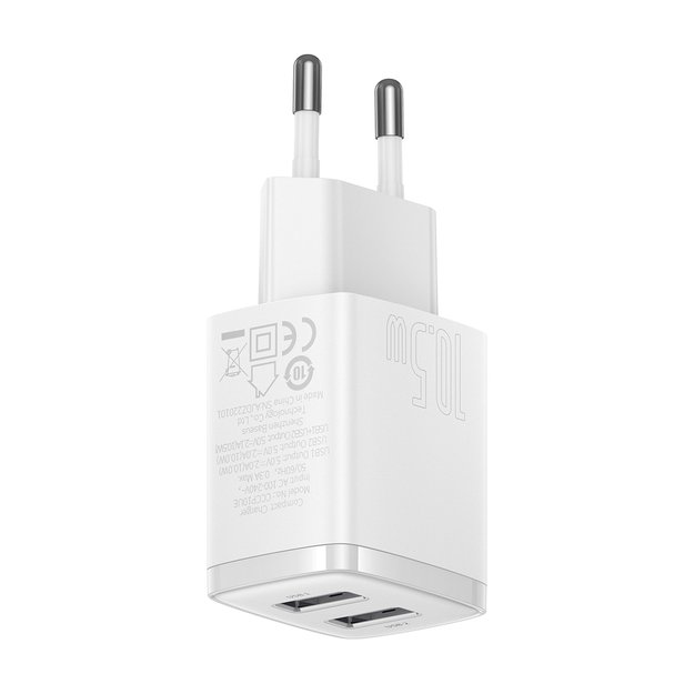 [RETURNED ITEM] Baseus Compact charger 2x USB 10.5W white (CCXJ010202) 3