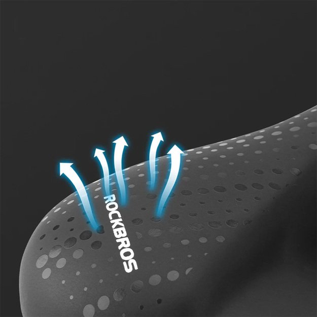 Rockbros 38218916002 MTB bicycle saddle + lamp - black 2