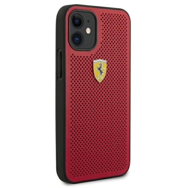 Ferrari FESPEHCP12SRE iPhone 12 mini 5.4&quot  red/red hardcase On Track Perforated 2