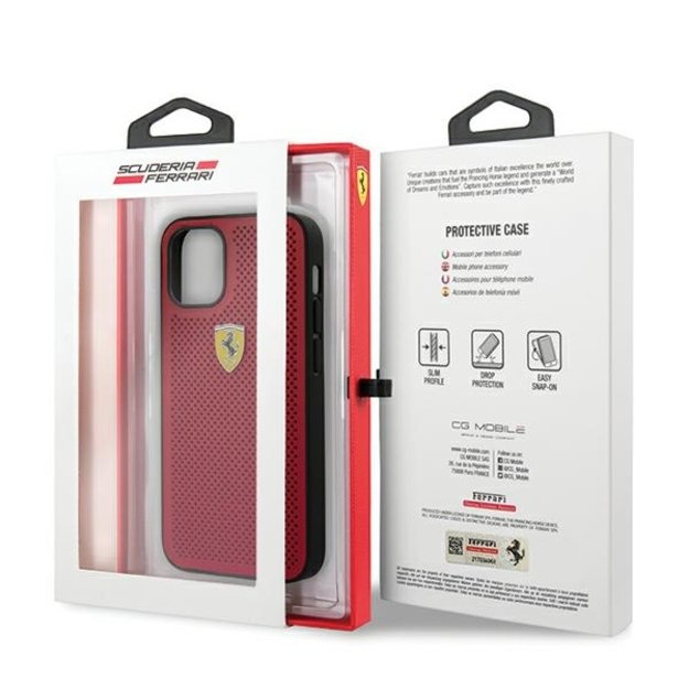 Ferrari FESPEHCP12SRE iPhone 12 mini 5.4&quot  red/red hardcase On Track Perforated 7