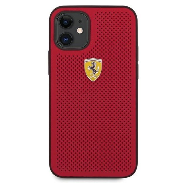 Ferrari FESPEHCP12SRE iPhone 12 mini 5.4&quot  red/red hardcase On Track Perforated 1