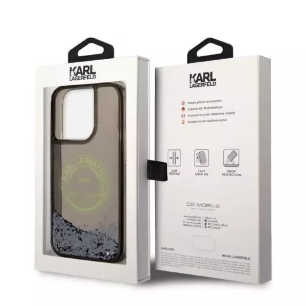 Karl Lagerfeld Liquid Glitter RSG case for iPhone 14 Pro - black 14
