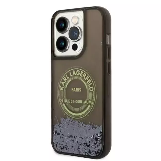 Karl Lagerfeld Liquid Glitter RSG case for iPhone 14 Pro - black 10