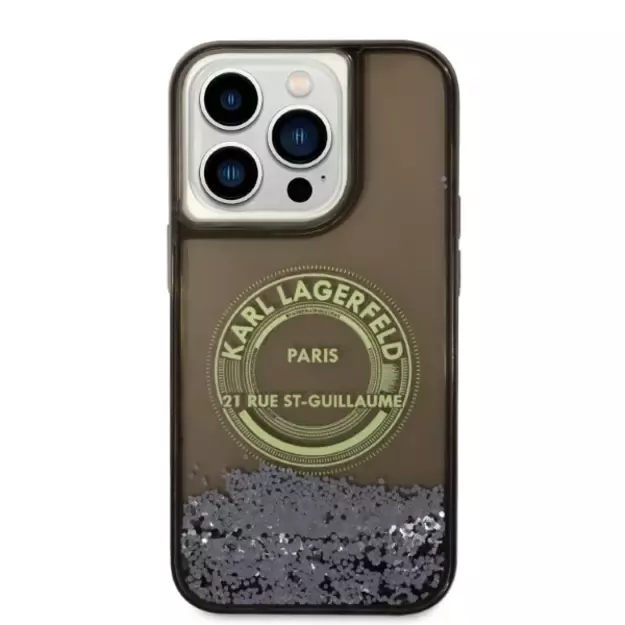 Karl Lagerfeld Liquid Glitter RSG case for iPhone 14 Pro - black 8