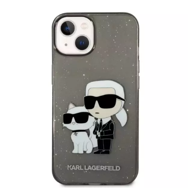Karl Lagerfeld Glitter Karl&amp Choupette case for iPhone 14 Plus - black 10