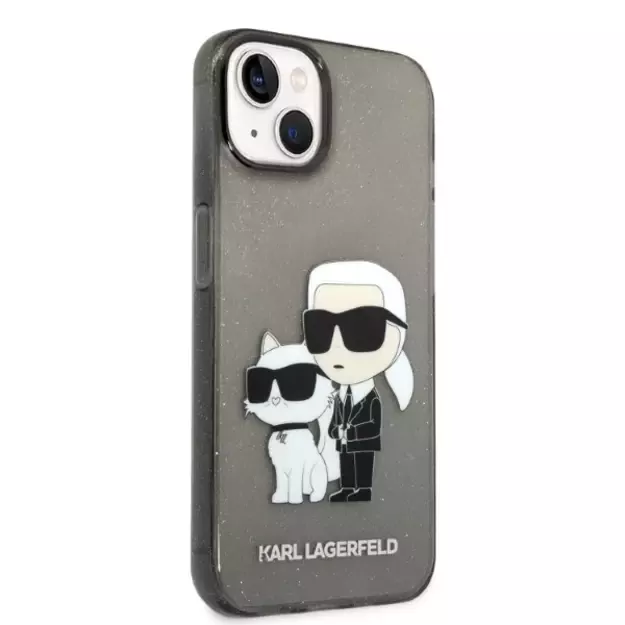 Karl Lagerfeld Glitter Karl&amp Choupette case for iPhone 14 Plus - black 11