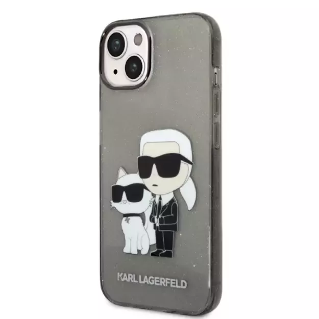 Karl Lagerfeld Glitter Karl&amp Choupette case for iPhone 14 Plus - black 9