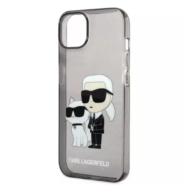 Karl Lagerfeld Glitter Karl&amp Choupette case for iPhone 14 Plus - black 8