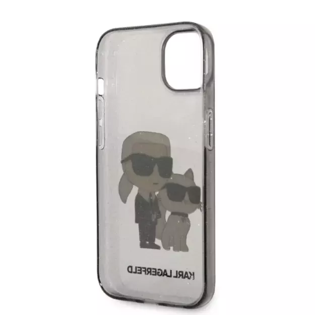 Karl Lagerfeld Glitter Karl&amp Choupette case for iPhone 14 Plus - black 13