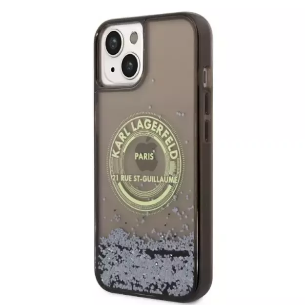 Karl Lagerfeld Liquid Glitter RSG case for iPhone 14 - black 1