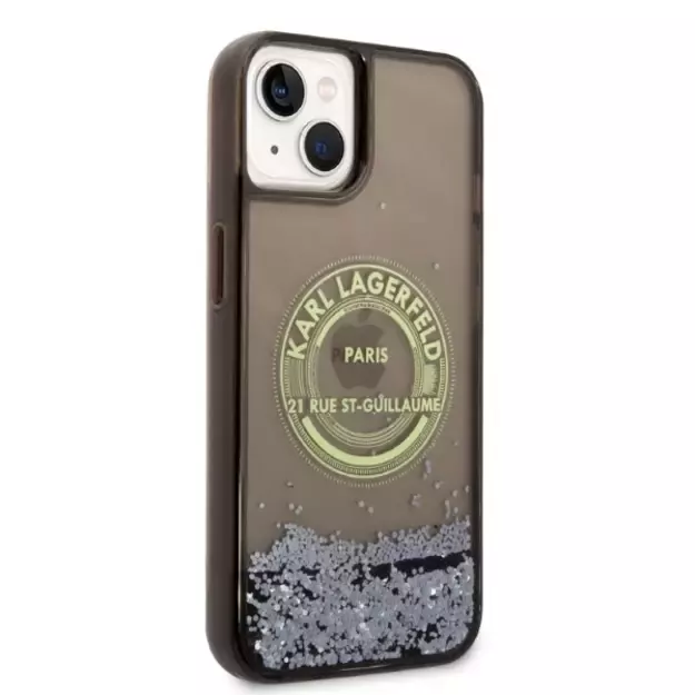 Karl Lagerfeld Liquid Glitter RSG case for iPhone 14 - black 3