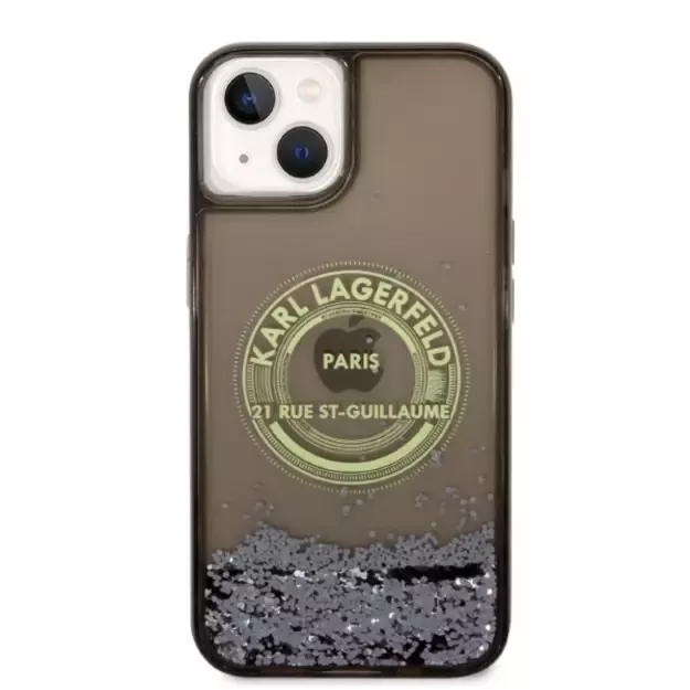 Karl Lagerfeld Liquid Glitter RSG case for iPhone 14 - black 2