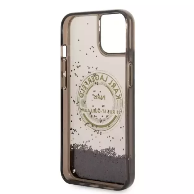 Karl Lagerfeld Liquid Glitter RSG case for iPhone 14 - black 6