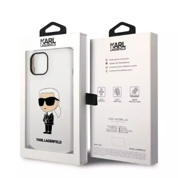 Karl Lagerfeld KLHCP14MSNIKBCH iPhone 14 Plus 6.7&quot  hardcase white/white Silicone Ikonik 7