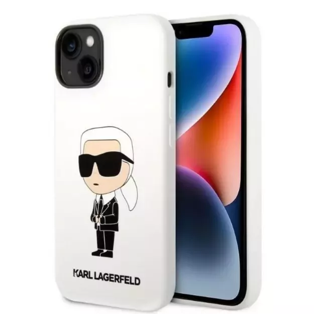 Karl Lagerfeld KLHCP14MSNIKBCH iPhone 14 Plus 6.7&quot  hardcase white/white Silicone Ikonik