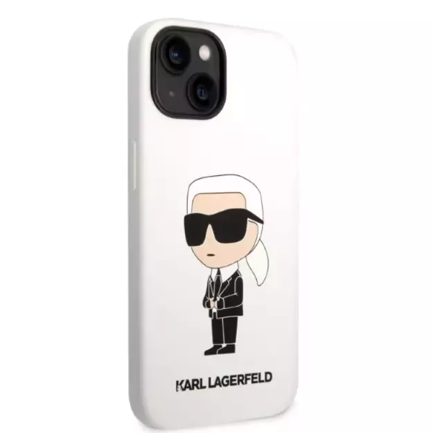 Karl Lagerfeld KLHCP14MSNIKBCH iPhone 14 Plus 6.7&quot  hardcase white/white Silicone Ikonik 3