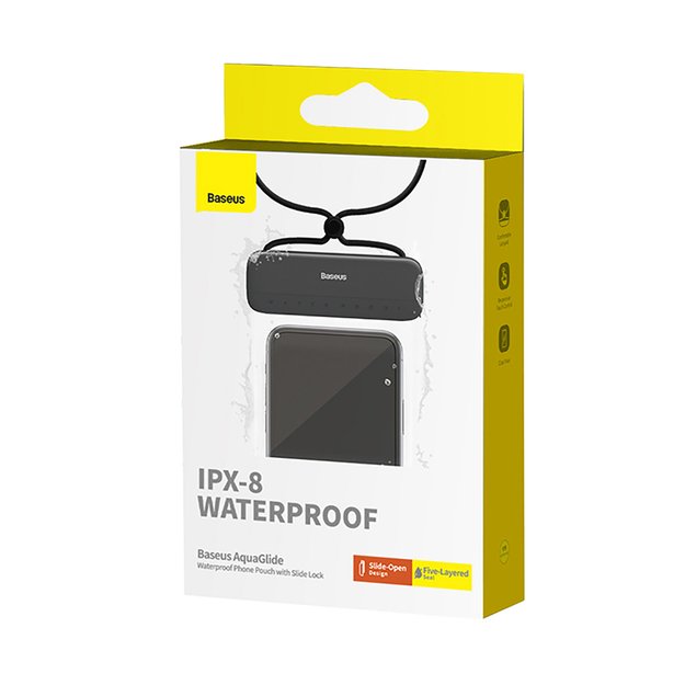 Baseus AquaGlide BS-PC029 case waterproof IPX8 with Slide Lock system - black 5