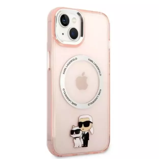 Karl Lagerfeld KLHMP14MHNKCIP iPhone 14 Plus 6.7&quot  hardcase pink/pink Iconic Karl&amp Choupette Magsafe 10
