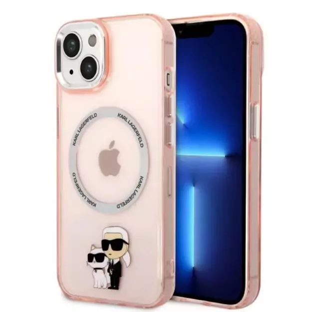 Karl Lagerfeld KLHMP14MHNKCIP iPhone 14 Plus 6.7&quot  hardcase pink/pink Iconic Karl&amp Choupette Magsafe
