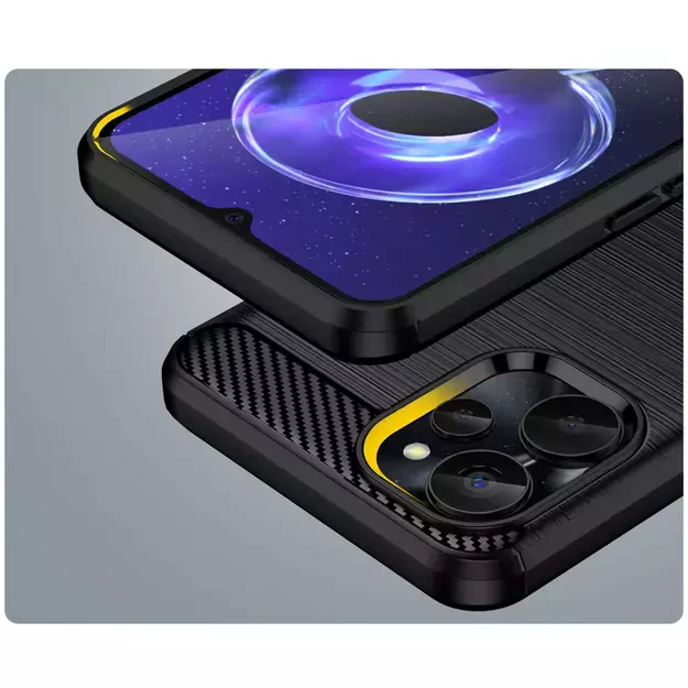 Carbon Case for Realme 10 5G / Realme 9i 5G Flexible Silicone Carbon Cover Black 6