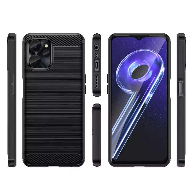 Carbon Case for Realme 10 5G / Realme 9i 5G Flexible Silicone Carbon Cover Black 2