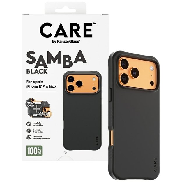 CARE by PanzerGlass Fashionable Samba MagSafe Case for iPhone 17 Pro Max - Black 3