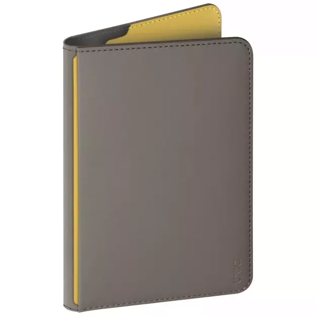 Uniq Belmont RFID Blocking Passport Case - Grey/Yellow 3