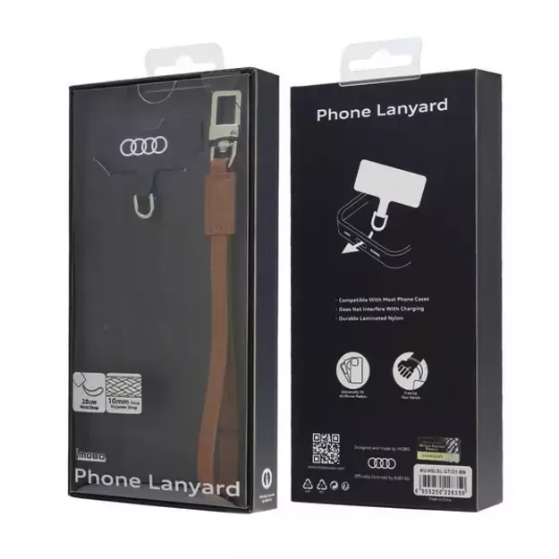 Audi Crossbody Leather Universal Lanyard 28cm x 10mm - Brown 2