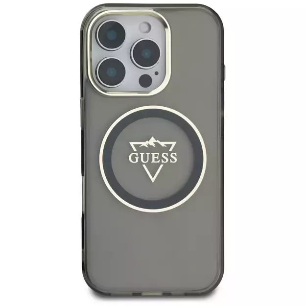 Guess IML Metal Mountain Logo MagSafe iPhone 16 Pro Max Case - Black 9