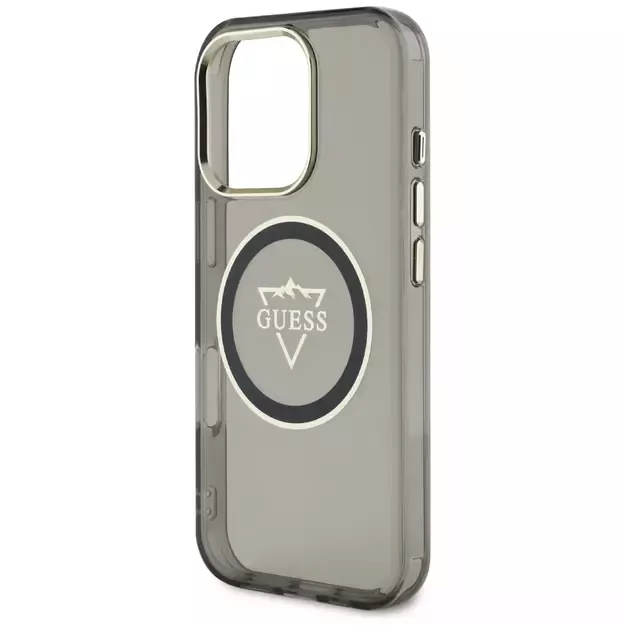 Guess IML Metal Mountain Logo MagSafe iPhone 16 Pro Max Case - Black 12