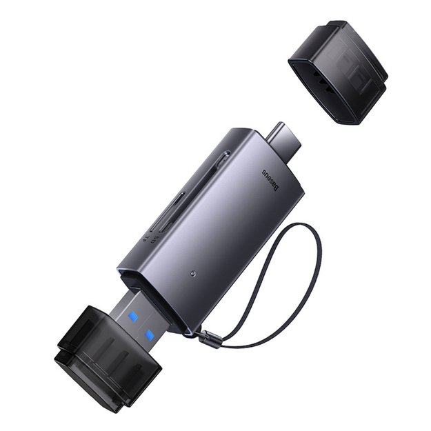 Baseus Lite Series USB-A/USB-C 3.0 SD/TF Card Reader - Gray 2