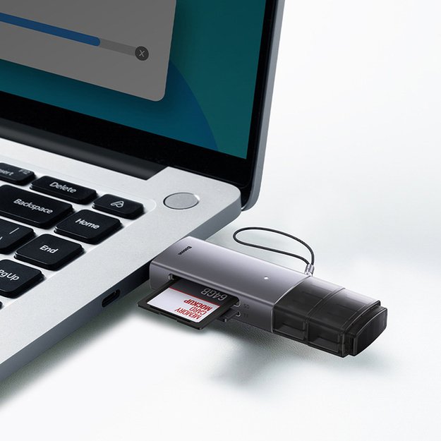 Baseus Lite Series USB-A/USB-C 3.0 SD/TF Card Reader - Gray 9