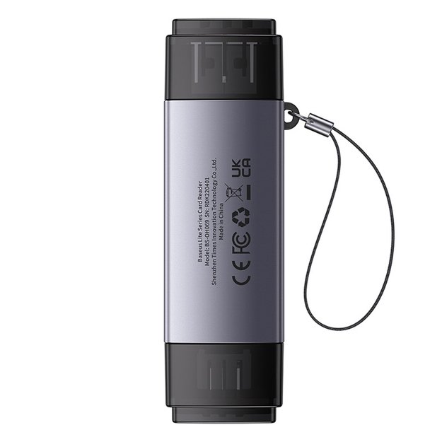 Baseus Lite Series USB-A/USB-C 3.0 SD/TF Card Reader - Gray 1