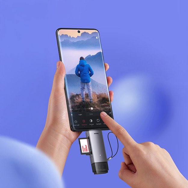 Baseus Lite Series USB-A/USB-C 3.0 SD/TF Card Reader - Gray 13