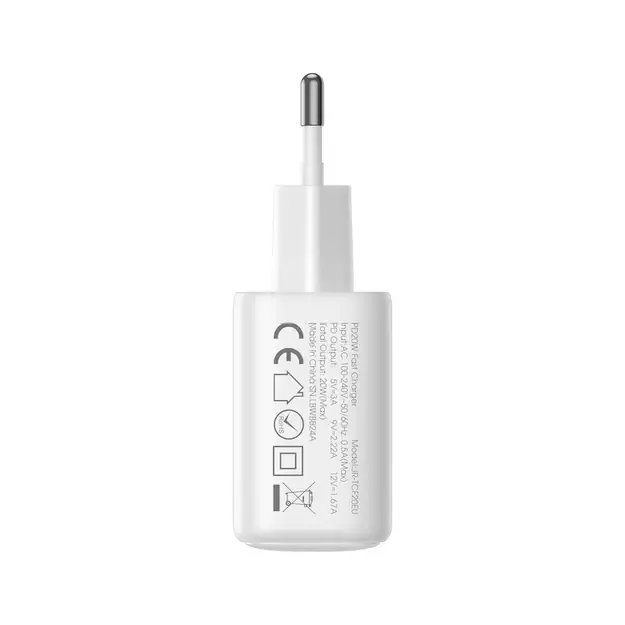 Joyroom JR-TCF20 USB-C PD 20W network charger - white + USB-C / USB-C cable 1m 3