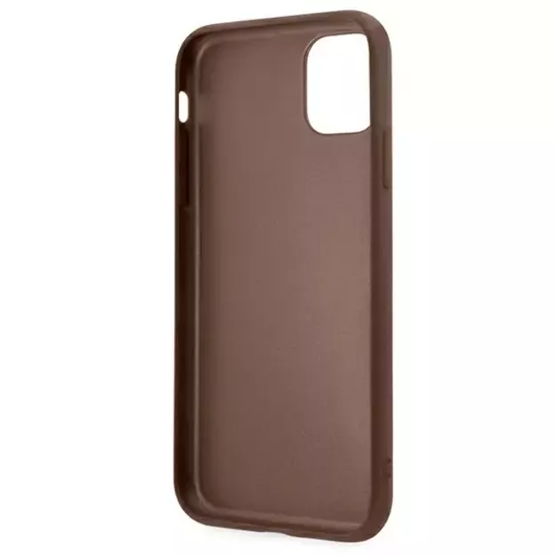 Guess 4G Metal Gold Logo Case for iPhone 11 / Xr 6.1&quot  - Brown 6