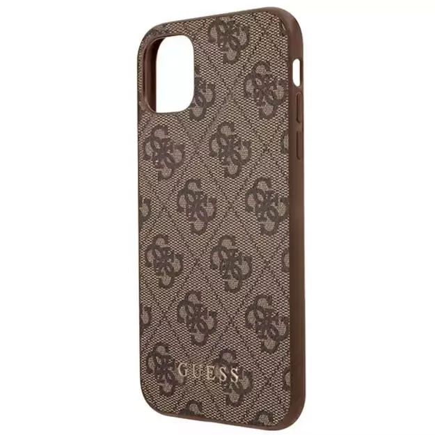 Guess 4G Metal Gold Logo Case for iPhone 11 / Xr 6.1&quot  - Brown 5
