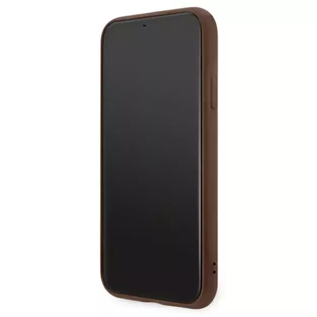 Guess 4G Metal Gold Logo Case for iPhone 11 / Xr 6.1&quot  - Brown 4