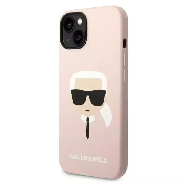 Karl Lagerfeld Silicone Karl`s Head Case for iPhone 14 / 15 / 13 6.1&quot  - pink 8
