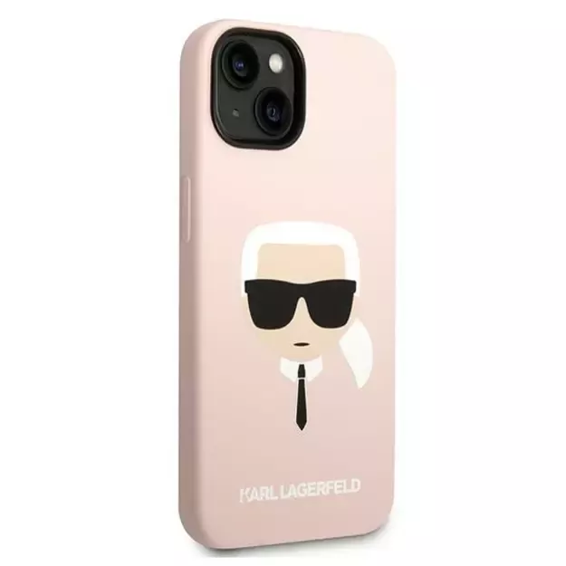 Karl Lagerfeld Silicone Karl`s Head Case for iPhone 14 / 15 / 13 6.1&quot  - pink 10