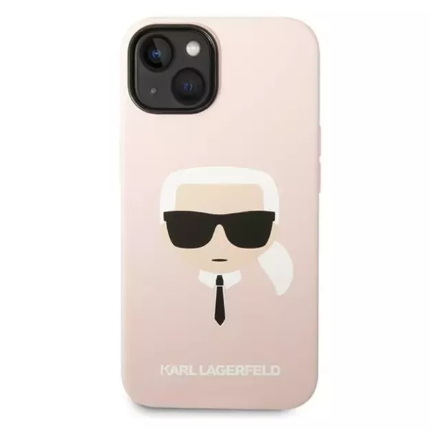 Karl Lagerfeld Silicone Karl`s Head Case for iPhone 14 / 15 / 13 6.1&quot  - pink 9