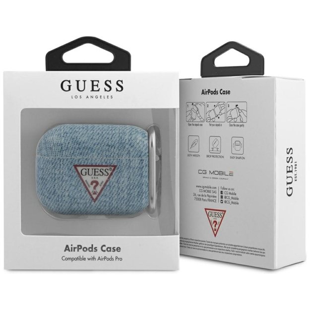 Guess GUACAPTPUJULLB AirPods Pro cover blue/light blue Jeans Collection 1