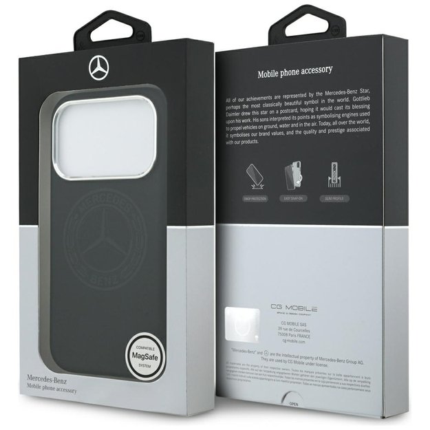Mercedes Silicone Vintage Logo MagSafe Case for iPhone 17 Pro - Black 7