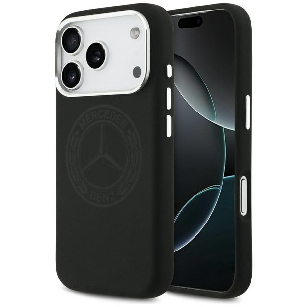 Mercedes Silicone Vintage Logo MagSafe Case for iPhone 17 Pro - Black